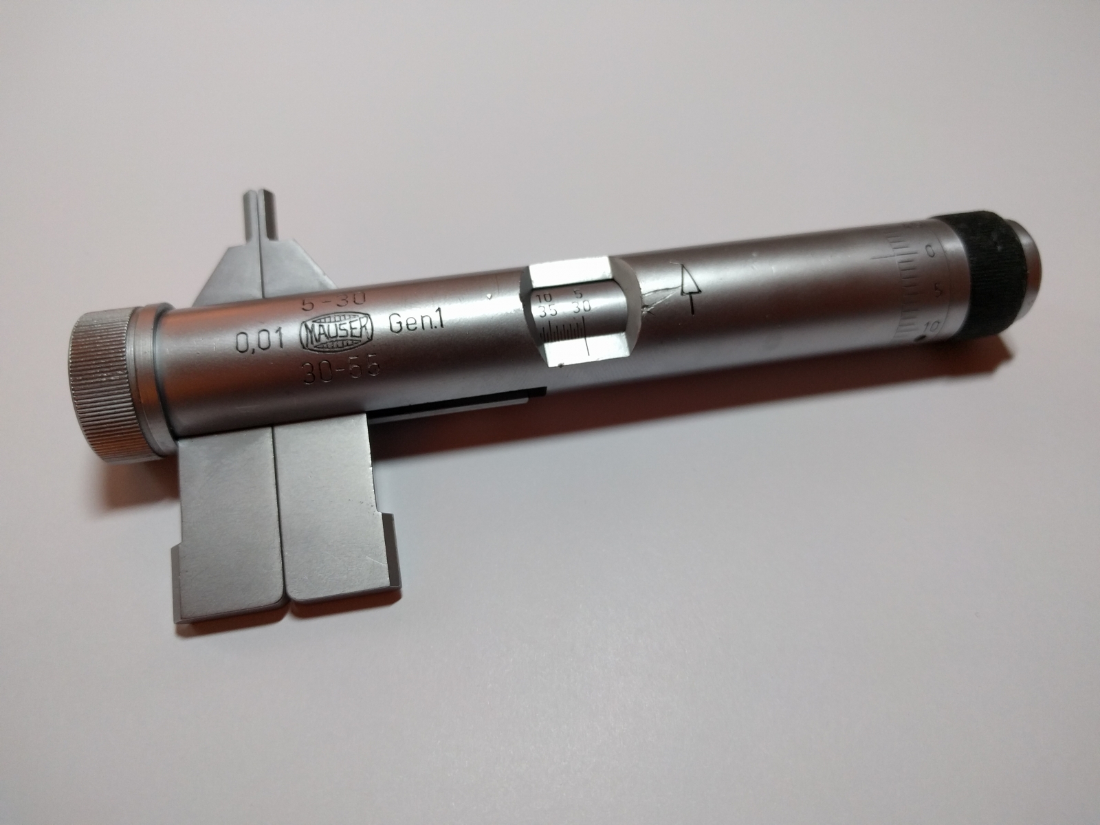 Mauser Fein-Innenmikrometer 2501 von vorne bei kleinster Einstellung