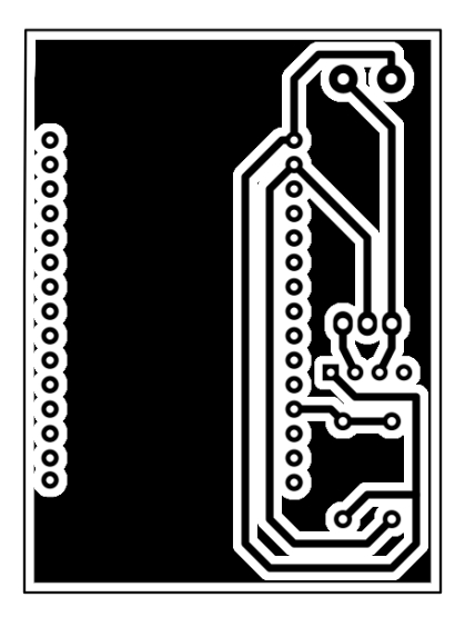 Die Leiterbahnen des PCB-Boards für das ESP32 Dev Kit V1 vorbereitet
