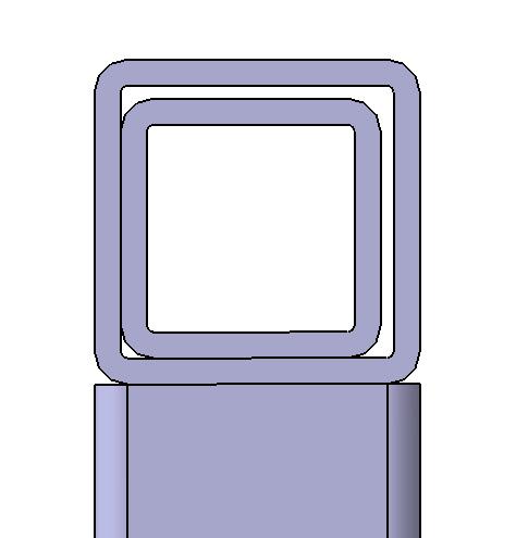 Quadratrohre für den Grundträger zum Verstellen der Längen